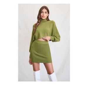 Ribbed Sweater and Mini Skirt